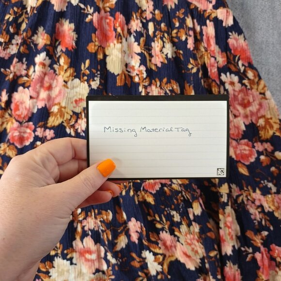 American Eagle Women’s S Floral Dress Navy Pink Sleeveless Boho Cottagecore - Picture 8 of 9